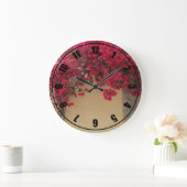 古代の壁の上のブーガンビリア ラージ壁時計 (ホーム)