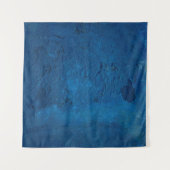 古代の壁グランジの青 タペストリー (正面(横))