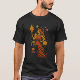 古代の女神とレトロゲームの邂逅 – 神話と猫 Tシャツ