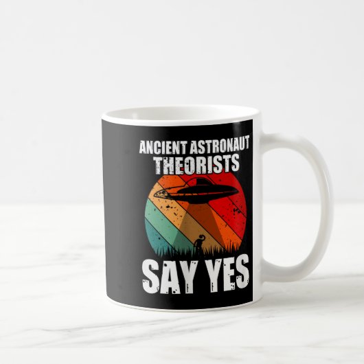 古代の宇宙飛行士の快適なYesおもしろいUfo Alie コーヒーマグカップ (右)