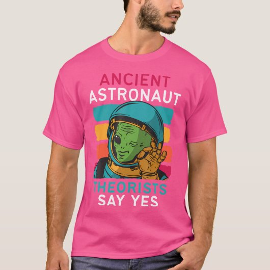 古代の宇宙飛行士の快適なYesエイリアンUfo Spac Tシャツ (正面)