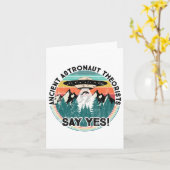 古代の宇宙飛行士の快適は言うYes-エイリアン長 カード (黄色い花)