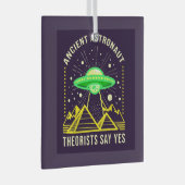 古代の宇宙飛行士の理論家は、Yesエイリアン理論と言う ガラスオーナメント (正面右)