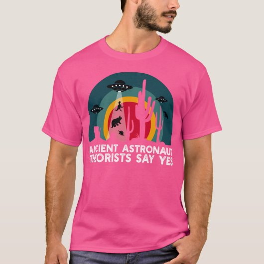 古代の宇宙飛行士セオリアセズYesレトロ砂漠 Tシャツ (正面)