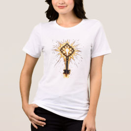 古代の幻想的な鍵 神秘的な輝き – ラディアントE トライブレンドTシャツ