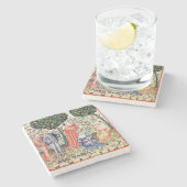 古代の庭園、栽培者、ワイン、編集文字石のコーア ストーンコースター (横)