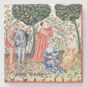 古代の庭園、栽培者、ワイン、編集文字石のコーア ストーンコースター (正面)