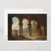 古代の廃墟が公衆浴場として使用Hubert Robert ポストカード (正面/裏面)