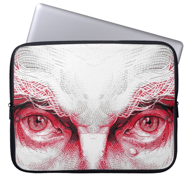 古代の悪の目 - 赤い警告 ラップトップスリーブ (正面)