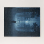 古代の戦士が神秘的な光の精神に直面 ジグソーパズル (横)