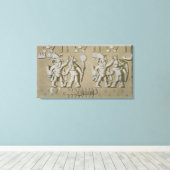 古代の戦士のバアステカスレリーフ、 浮き彫り、善意者から キャンバスプリント (インサイチュ (ウッドフロア))