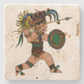 古代の戦士先住民アメリカ ストーンコースター (正面)