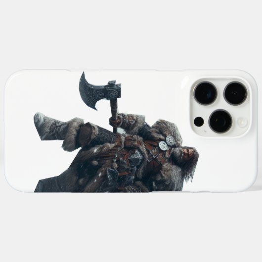 古代の斧を持つ獰猛な野蛮な戦士 Case-Mate iPhoneケース (裏面 (横))