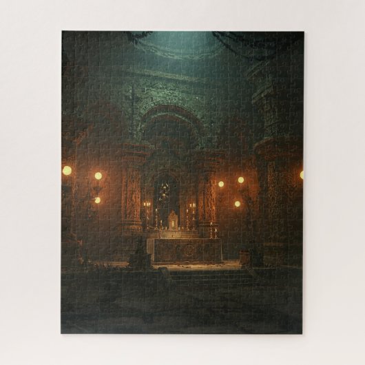 古代の暗い隠れた地下寺院 ジグソーパズル (縦)