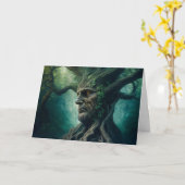 古代の木に宿る賢き顔 神秘の森 カード (黄色い花)