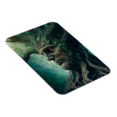 古代の木の神秘的な森のワイズ顔 マグネット (右側)