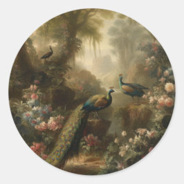 古代の森の孔雀のトリオ保護区 シール