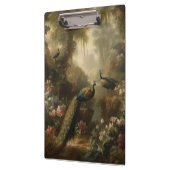 古代の森の孔雀3羽 マナー ポートフォリオ クリップボード (左)