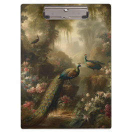 古代の森の孔雀3羽 マナー ポートフォリオ クリップボード