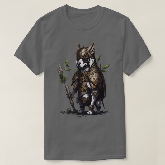 古代の武具を着た犬 Tシャツ (デザイン正面)