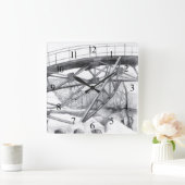 古代の歩橋 スクエア壁時計 (ホーム)