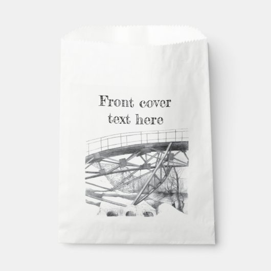 古代の歩道橋。鉛筆スケッチ。 フェイバーバッグ (正面)