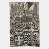 古代の歴史記号タトゥースタイル キッチンタオル (縦)