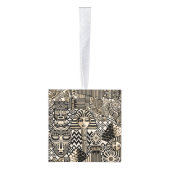 古代の歴史記号タトゥースタイル キューブオーナメント (右)