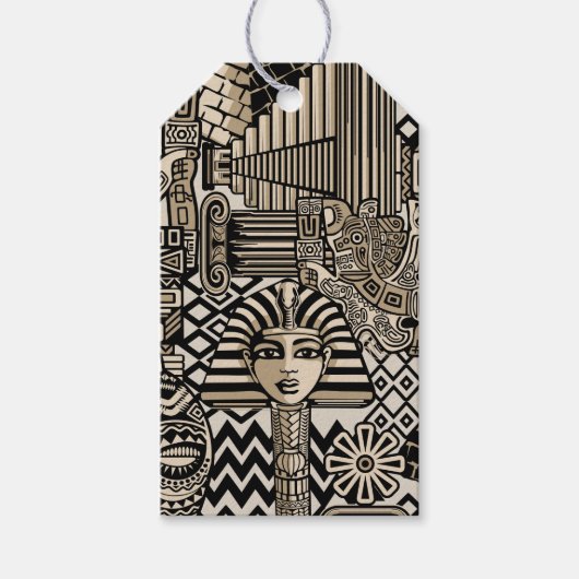 古代の歴史記号タトゥースタイル ギフトタグ (正面)