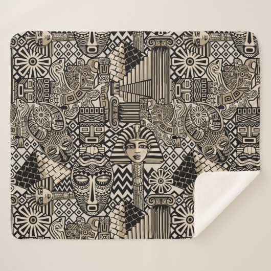 古代の歴史記号タトゥースタイル シェルパブランケット (正面(横))