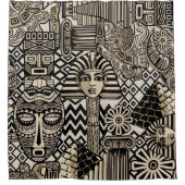 古代の歴史記号タトゥースタイル シャワーカーテン (正面)