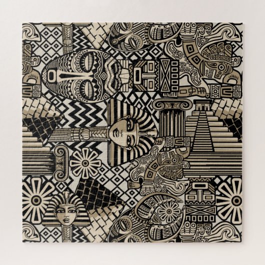 古代の歴史記号タトゥースタイル ジグソーパズル (横)
