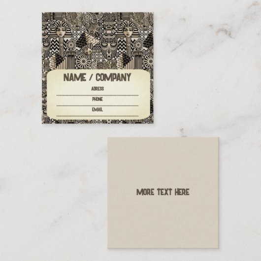 古代の歴史記号タトゥースタイル スクエア名刺 (正面/裏面)