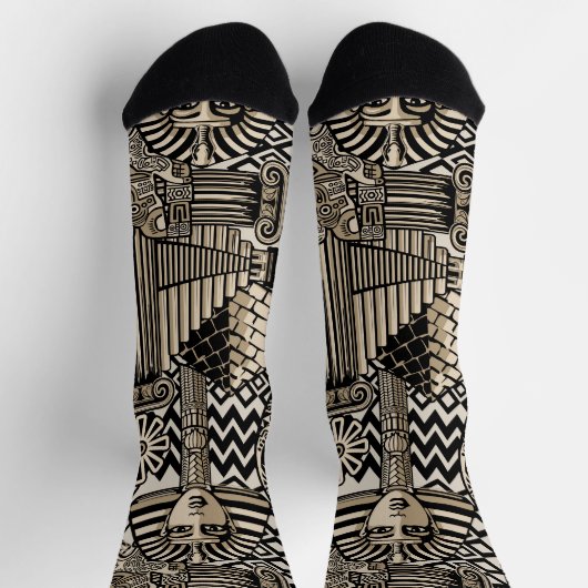 古代の歴史記号タトゥースタイル ソックス (上部)