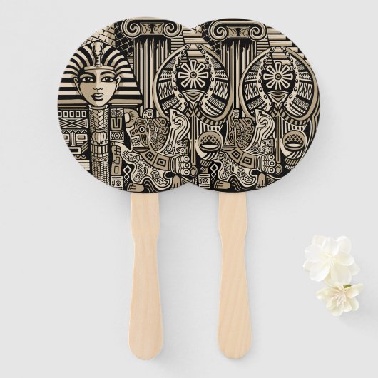 古代の歴史記号タトゥースタイル ハンドファン (正面&裏面)