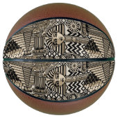 古代の歴史記号タトゥースタイル バスケットボール (正面)