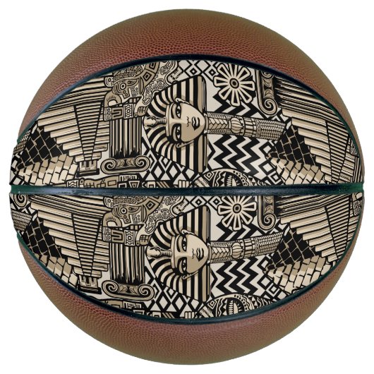 古代の歴史記号タトゥースタイル バスケットボール (正面)