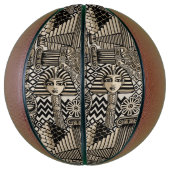 古代の歴史記号タトゥースタイル バスケットボール (縦)