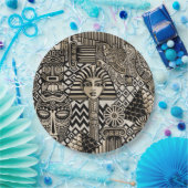 古代の歴史記号タトゥースタイル ペーパープレート (パーティー)