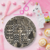 古代の歴史記号タトゥースタイル ペーパープレート (パーティー)