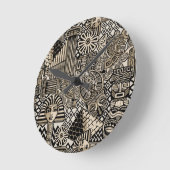 古代の歴史記号タトゥースタイル ラウンド壁時計 (傾斜)