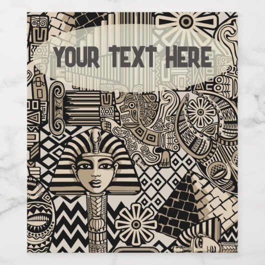 古代の歴史記号タトゥースタイル ワインラベル (シングルラベル)