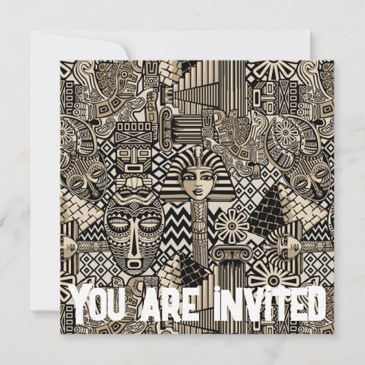 古代の歴史記号タトゥースタイル 招待状 (正面)