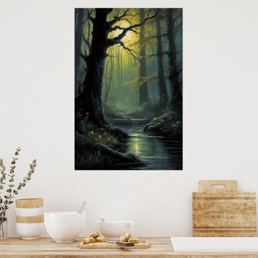 古代の沼地の美しいを忘れない ポスター (キッチン)