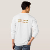 古代の洞窟養蜂の図柄 | 長袖 Tシャツ (裏面フル)