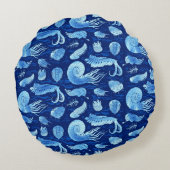 古代の海獣：トリロビテス、アノマロカリス… ラウンドクッション (裏面)