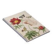 古代の牡丹と蝶のスパイラルノート ノートブック (右側)