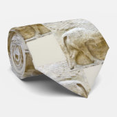 古代の獅子彫刻のモチーフ ネクタイ (ロール)