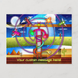 古代の異星人宇宙飛行士天使 ポストカード