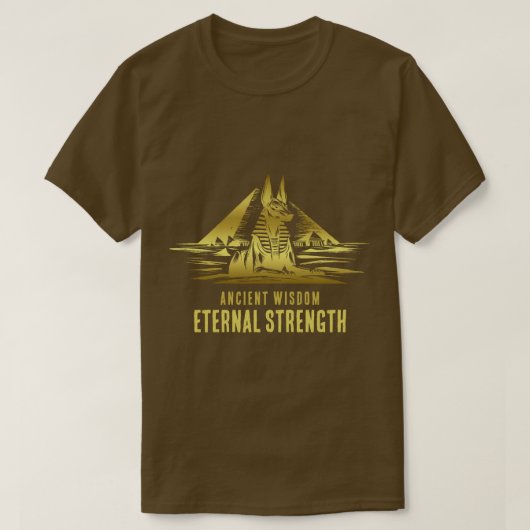 古代の知恵、永遠の力 - ゴールド Tシャツ (デザイン正面)